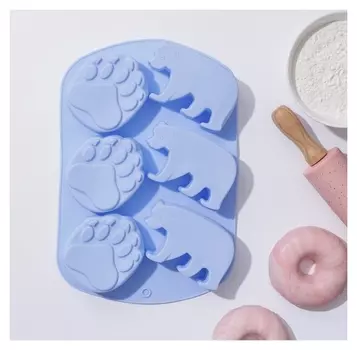 Форма для выпечки «Полярный мишка», 6 ячеек, 26×17,5×3 см