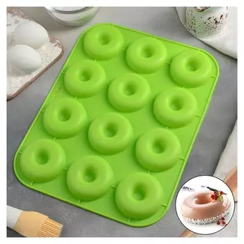 Форма для выпечки «Пончики», 33×25 см, 12 ячеек