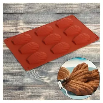 Форма для выпечки «Ракушка», 29,5×17 см, 9 ячеек (6,7×4,5×1,3 см)