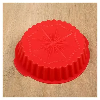 Форма для выпечки с ручками «Рифлёный круг. звезда», 29×28 см