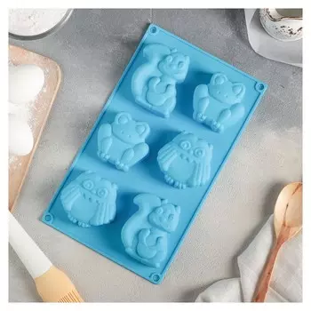 Форма для выпечки «Зоопарк», 29,9×17,5 см, 6 ячеек (7,5×5,5 см)