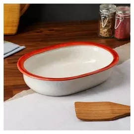 Форма для запекания керамическая "Овал", капучино Red, 970 мл