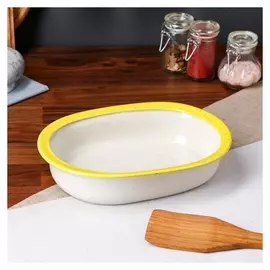 Форма для запекания керамическая "Овал", капучино Yellow, 970 мл