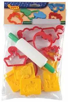 Формочки для лепки JOVI, 12 шт. (6 односторонних, 6 сквозных и скалка)
