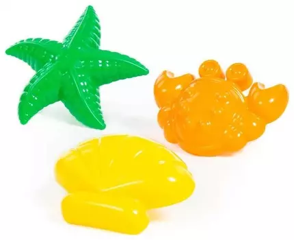 Формочки краб №2 + морская звезда №2 + ракушка №2