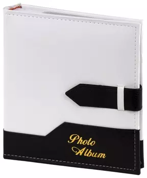 Фотоальбом Brauberg на 200 фото. 10х15 см, под замшу, бумажные страницы, бокс, белый с черным