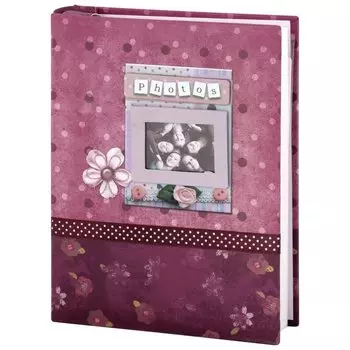 Фотоальбом Brauberg на 200 фотографий 10х15 см, твердая обложка, "Друзья", бокс, сиреневый