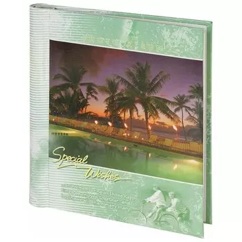 Фотоальбом Brauberg на 20 магнитных листов, 23х28 см, "Курорт", индивидуальный бокс, зеленый