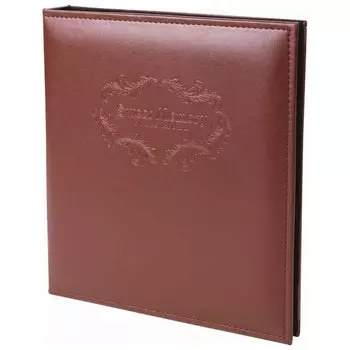 Фотоальбом BRAUBERG на 20 магнитных листов, 23х28 см, под гладкую кожу, на кольцах, коричневый