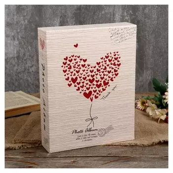 Фотоальбом магнитный 20 листов "Сердце/цветок" в коробке 26,5х20,5х5 см