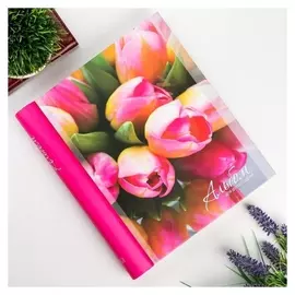 Фотоальбом магнитный 23х28 см 30 листов ""розовые цветы