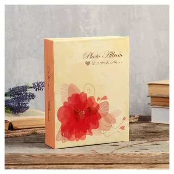 Фотоальбом на 200 фото 10х15 см "Акварельные цветы" в коробке 23х17,5х5,5 см