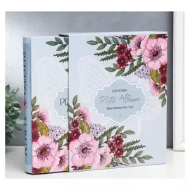 Фотоальбом на 200 фото 10х15 см "Букет с маками" в коробке 26х20,7х5,5 см