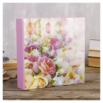 Фотоальбом на 200 фото 10х15 см "Цветочное утро" бумажные листы 22,5х22х5 см