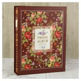Фотоальбом на 200 фото 10х15 см "Цветочный ковер" в коробке 26,5х20,5х5,2 см