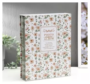 Фотоальбом на 200 фото 10х15 см "Гортензии" в коробке 26х20,5х5,5 см