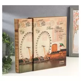 Фотоальбом на 200 фото 13х18 см "Архитектура" золот.обводка, в коробке 29,5х23,5х5,5 см 50677