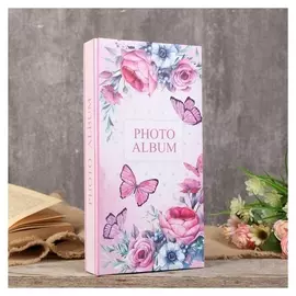 Фотоальбом на 300 фото 10х15 см "Бабочки и цветы" 33,5х17,5 см