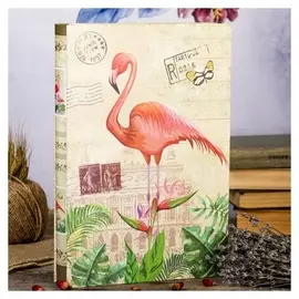 Фотоальбом на 300 фото 10х15 см "Фламинго в папоротнике" в коробке 33,5х23х5,5 см