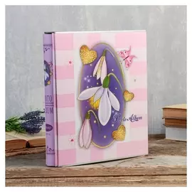 Фотоальбом на 400 фото 10х15 см "Нежность цветов" в короб, сереб.обв 33,5х27,5х5,5 см