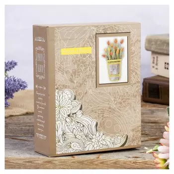 Фотоальбом на 40 фото 10х15 см "Букет" сереб/золот.обвод в короб 17х14х5 см