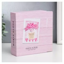 Фотоальбом на 40 фото 10х15 см "Цветок в горшке и сердечки" в коробке 17х14х4,5 см