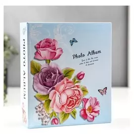 Фотоальбом на 40 фото 13х18 см "Кустовая роза" в коробке 20,5х18х5,2 см