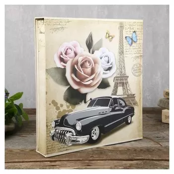 Фотоальбом на 500 фото 10х15 см "Башня, автомобиль и цветы" в коробке 33,5х30х5,5 см