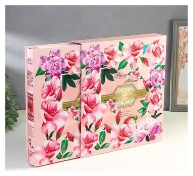 Фотоальбом на 500 фото 10х15 см "Калейдоскоп цветов" в коробке 33,5х30х6 см