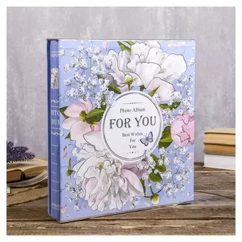 Фотоальбом на 500 фото 10х15 см "Королевские пионы" зол.обвод в короб. 33,5х30,5х5,7см