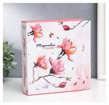 Фотоальбом на 80 фото 10х15 см "Цветы магнолии" в коробке 23х19х5,2 см