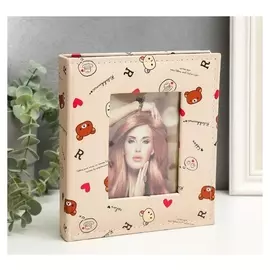 Фотоальбом на 80 фото 13х18 см + 1ф 10х15 см "Рисунки" кожзам 20х18х3,5 см