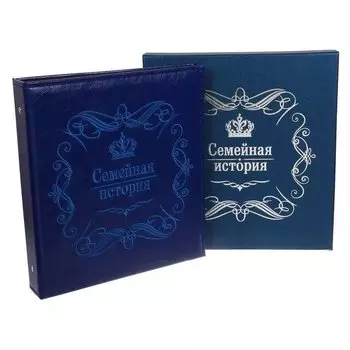 Фотоальбом в подарочной коробке "Семейная история", экокожа, 20 магнитных листов