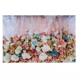 Фотофон винил "Цветы и органза" 100х150 см