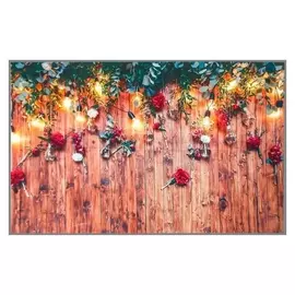 Фотофон винил "Розы и гирлянда" 80х125 см