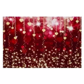 Фотофон винил "Сердечки на нитях" 100х150 см