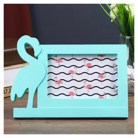 Фоторамка пластик 10х15 см "Фламинго" бирюзовая 16,7х22,5 см