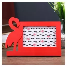 Фоторамка пластик 10х15 см "Фламинго" красная 16,7х22,5 см