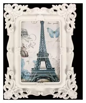 Фоторамка пластик 10х15 см "Эклектика" белая 20,5х16 см