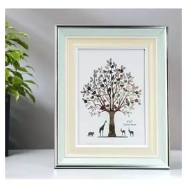 Фоторамка пластик 13х18 см "Светлая бирюза и сливки" 24,7х19,6х2 см