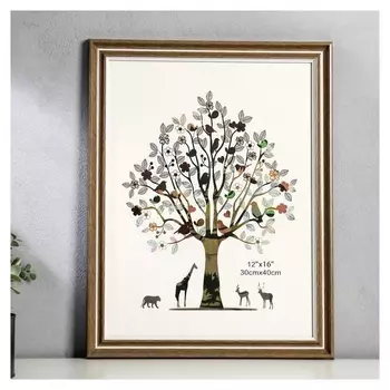 Фоторамка пластик 30х40 см "Классика" шоколад с белой полосой 45х35 см