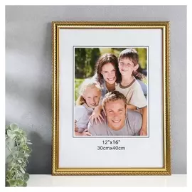 Фоторамка пластик 30х40 см "Зигзаг" золото 43,5х33,5 см