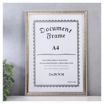 Фоторамка пластик формат А4 "Золотая зебра с серебряной рамкой" 32,2х23,5 см