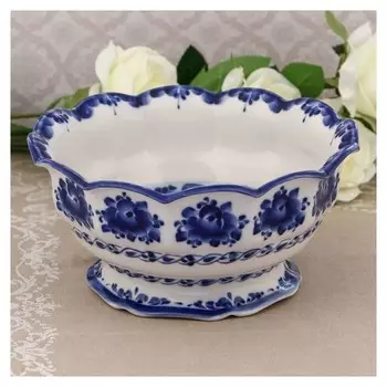 Фруктовница «Дары лета», D=22 см, гжель