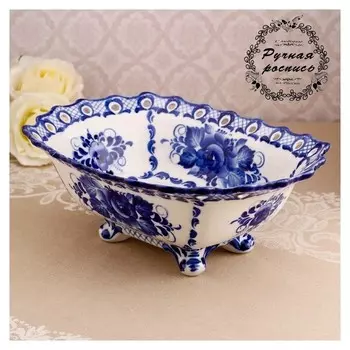 Фруктовница «Восторг», 27×19×10 см, гжель