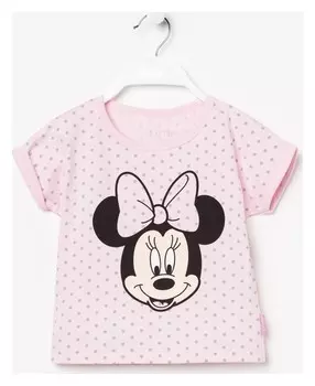 Футболка детская Минни Рост 98-104 (30) Цвет розовый в горошек