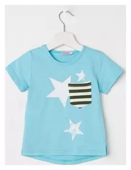 Футболка для девочки «Звёзды», цвет голубой, рост 98 см