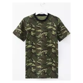 Футболка мужская, цвет камуфляж, размер 48