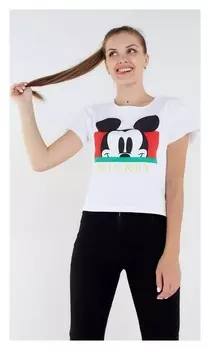 Футболка укороченная «Мickey» микки маус, цвет белый