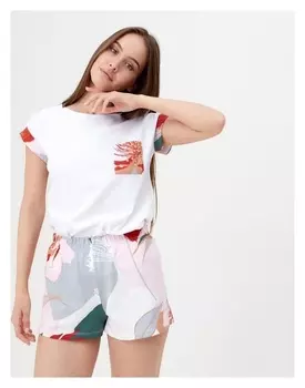 Футболка женская с карманом Kaftan "Цветы" р. 40-42